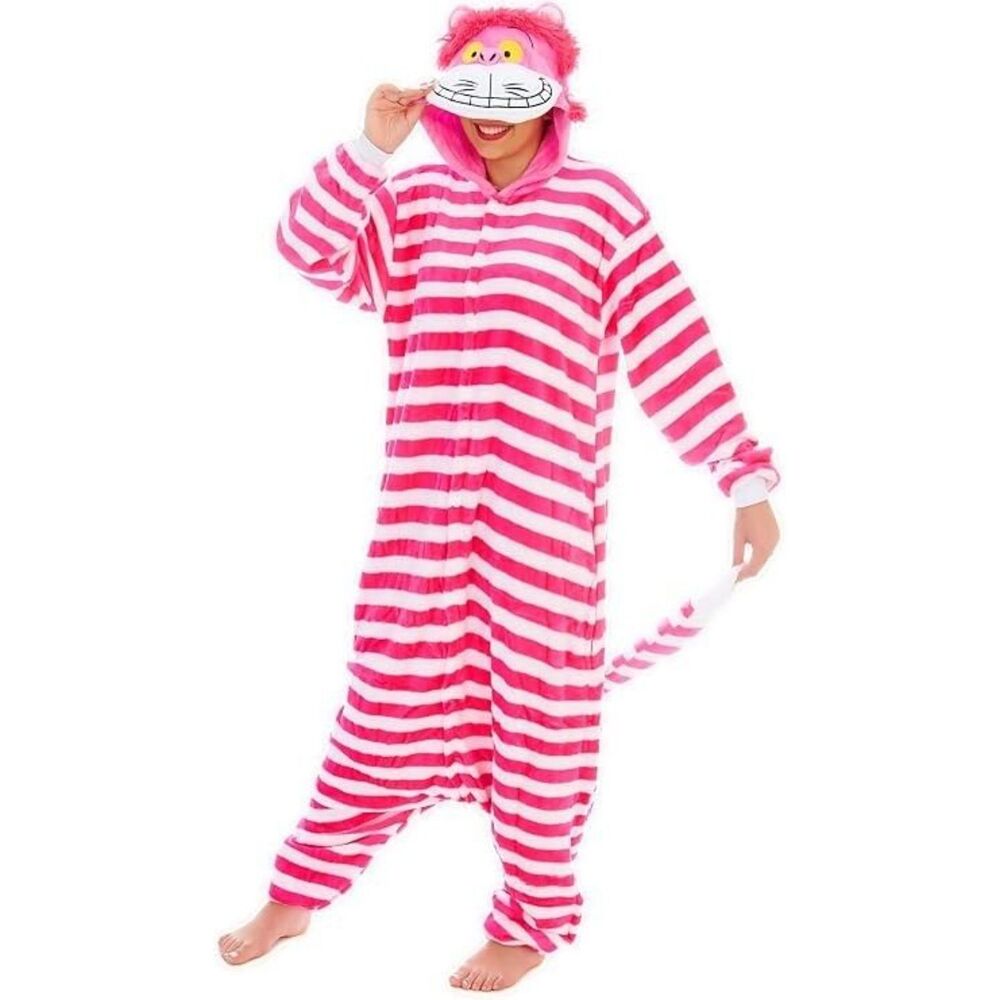 Cheshire Cat Body Suit, One Piece Pajamas Cosplay, Adult Size: Large